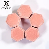 gzxsjg 5pclot velvet hexagon ring boxes for women handmade jewelry pink green boxes for wedding engagement bridal packaging