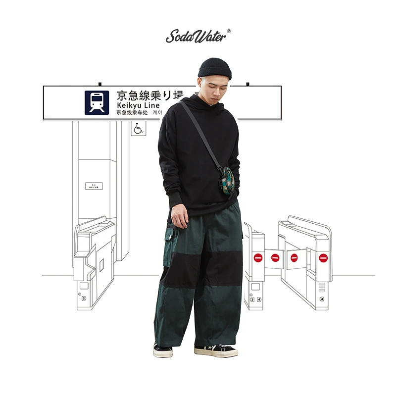 Sodaводяные мужские однотонные негабаритные толстовки FW хип хоп пуловер с