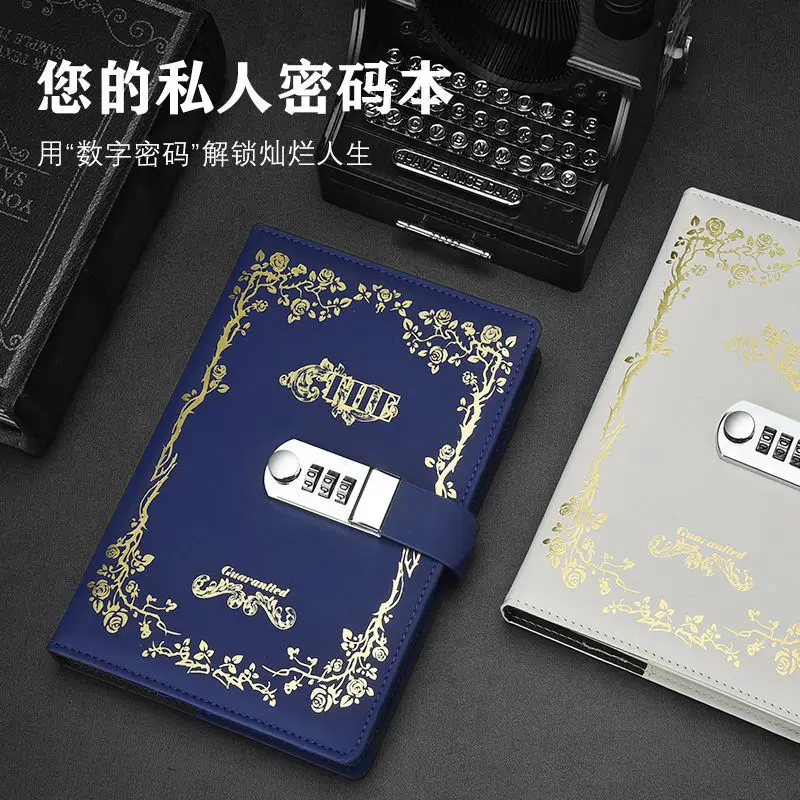 

A5 retro codebook lockable notebook thickened creative manual account book student diary stationery Notepad