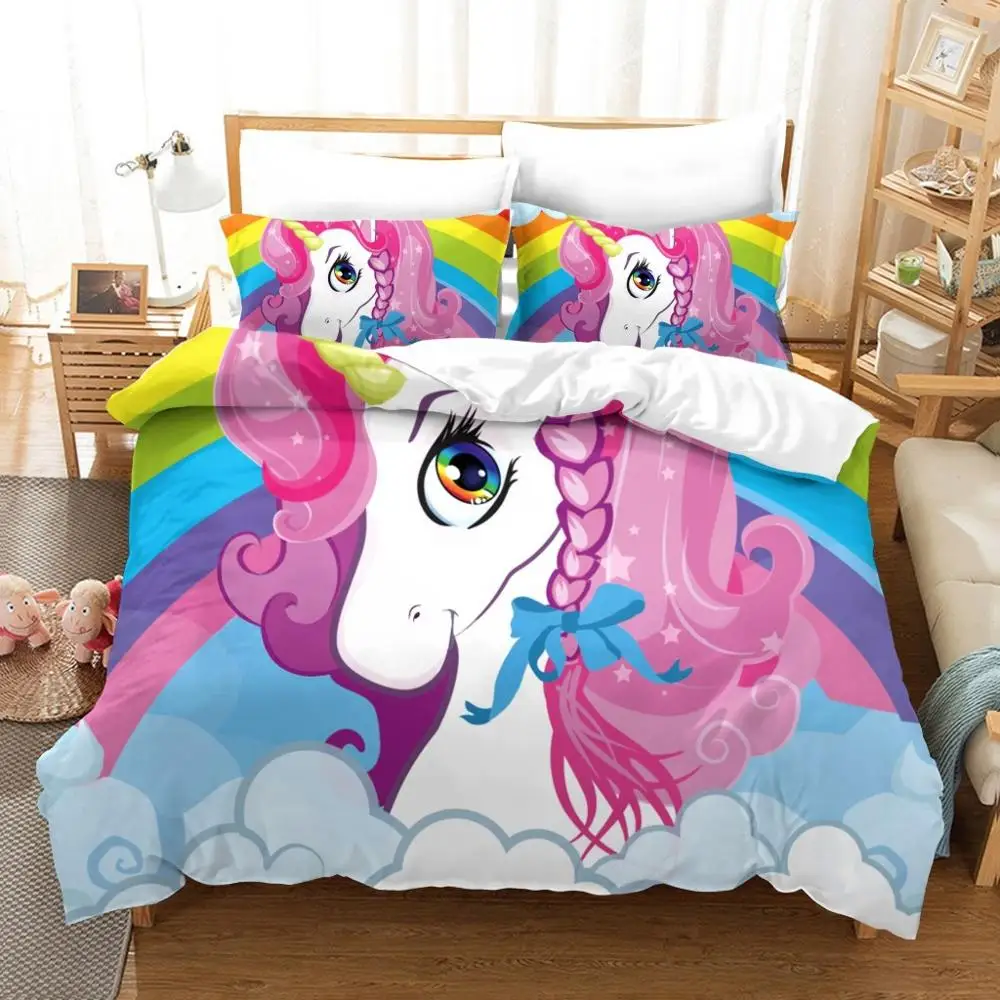 Комплект из пододеяльника и наволочки комплект 3 предметов с 3D рисунком | Дом сад