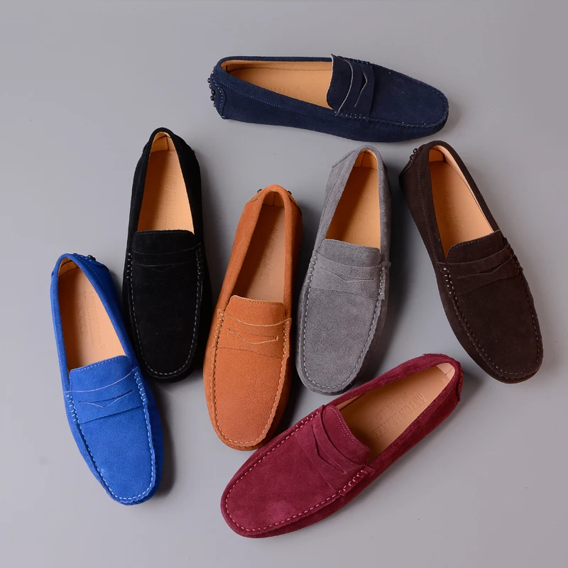 Мокасины мужские из натуральной кожи классические повседневные туфли без