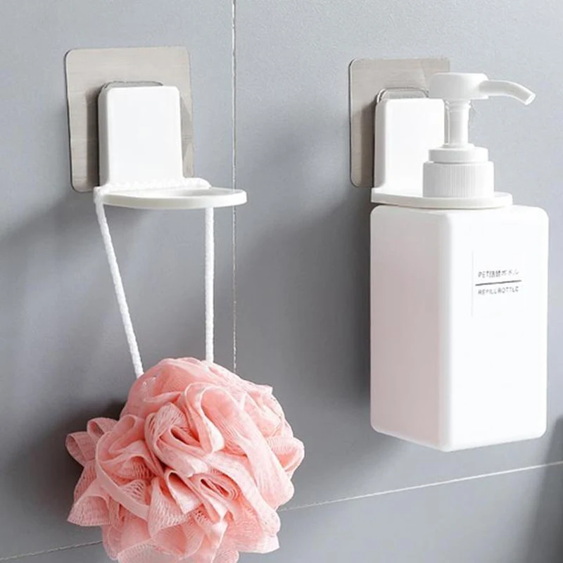 

Punch Free Wall Stick Hanger Strong Adhesive Hook Wall Mount for Bathroom Shampoo Bottle Shower Gel Storage YG