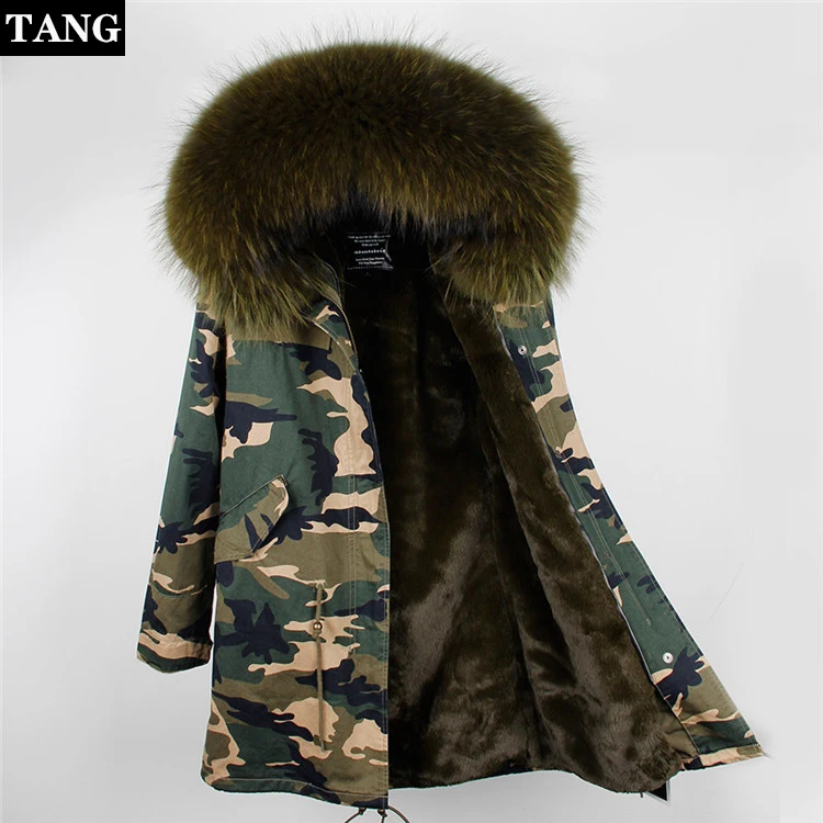 Зимняя куртка с меховым воротником женские толстые парки 2019 армейский зеленый