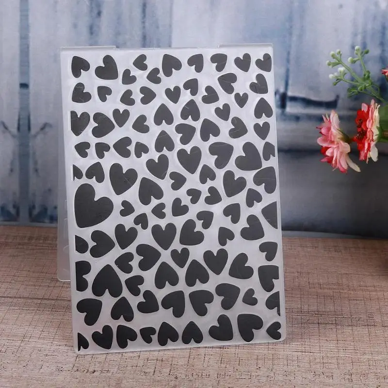 С узором из сердечек костюм DIY Пластик тиснение для скрапбукинга шаблон торт