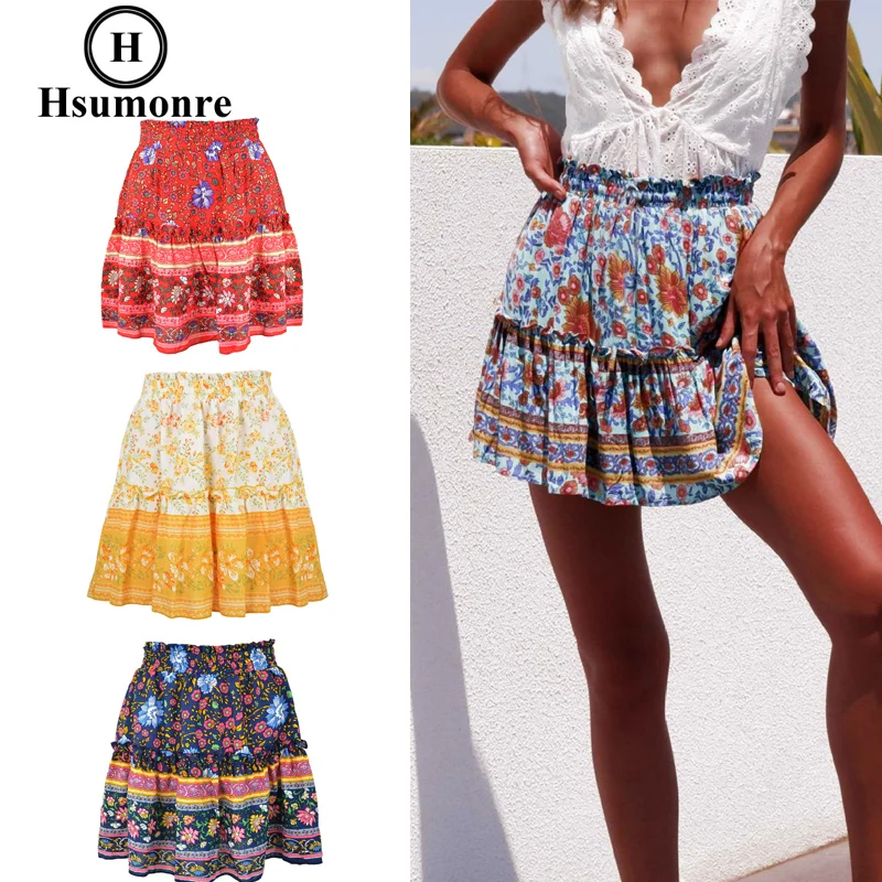 Женская плиссированная юбка трапециевидной формы в этническом стиле эластичная