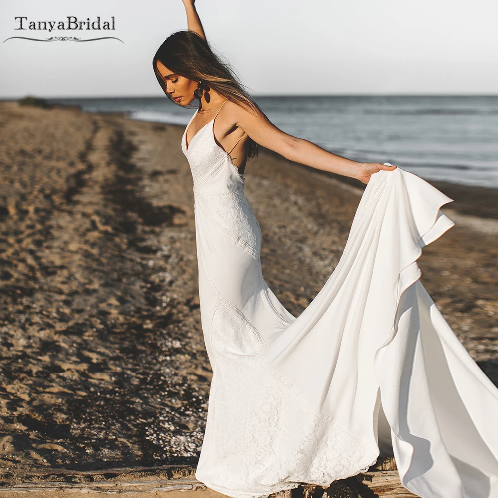 

Modern Romantic Bride Dresses Mermaid Wedding Dresses V-Neck Palyfull Vestido de Noivas DW248