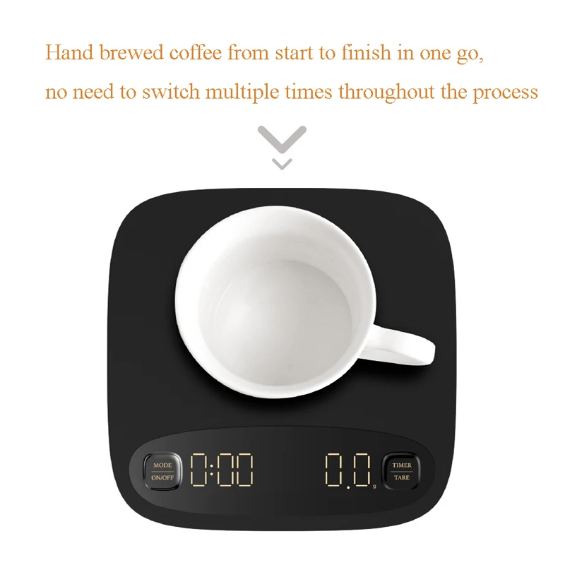 Электронный смарт-кофе весы светодиодный дисплей USB Перезаряжаемый