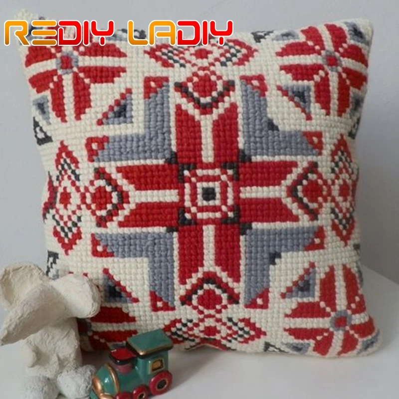 Крестиком подушки геометрические клетчатые сделать свой собственный Подушка не