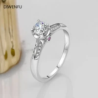 diwenfu solid 925 sterling silver rings for women stacking band engagement wedding part gift classic romantic fine jewelry