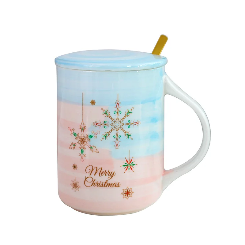 Креативная Скандинавская Рождественская керамическая кружка со снежинками