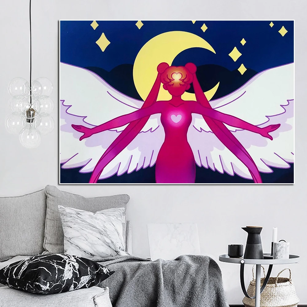 

Abstract Sailor Moons Anime Poster Print Sexy Girl Comic Angel Canvas Painting Nordic Wall Art Girl Room Home Decoration Picture
