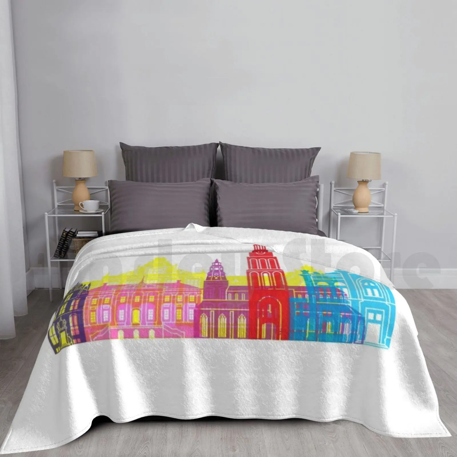 Одеяло с поп-изображением зоны Гронингена модное абстрактное искусство Европа