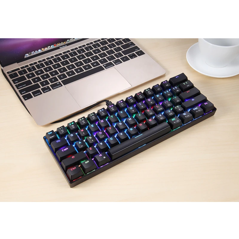 USB Проводная Механическая клавиатура Kailh BOX Axis RGB подсветка с переключателем