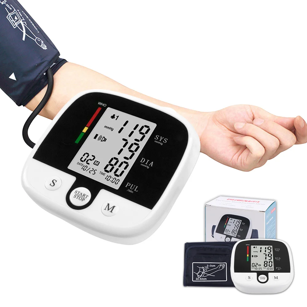 

Digital Wrist Blood Pressure Monitor LCD Heart Rate Pulse Meter Measure Upper Arm Sphygmomanometer PR Adult Medical Equiptment
