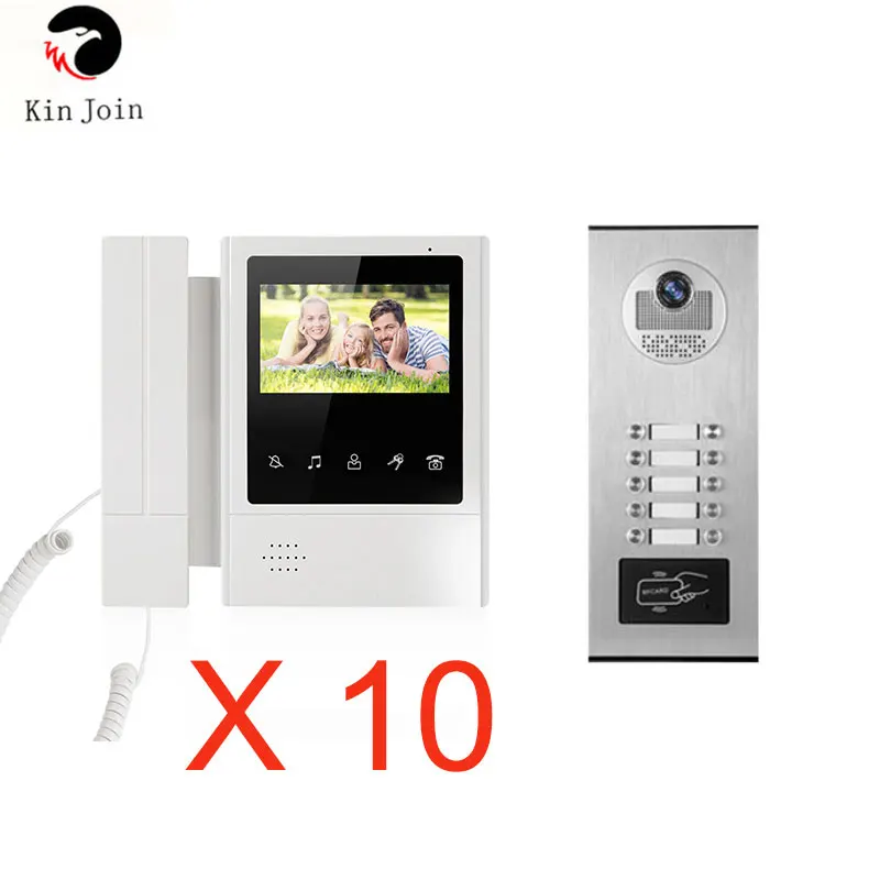 Проводной цветной видеодомофон 4 3 дюйма TFT для квартир Система домофона с
