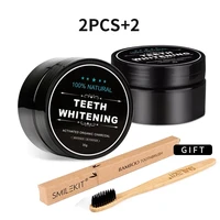 2 pack activated charcoal teeth whitening powder natural coconut teeth whitener with bamboo brush