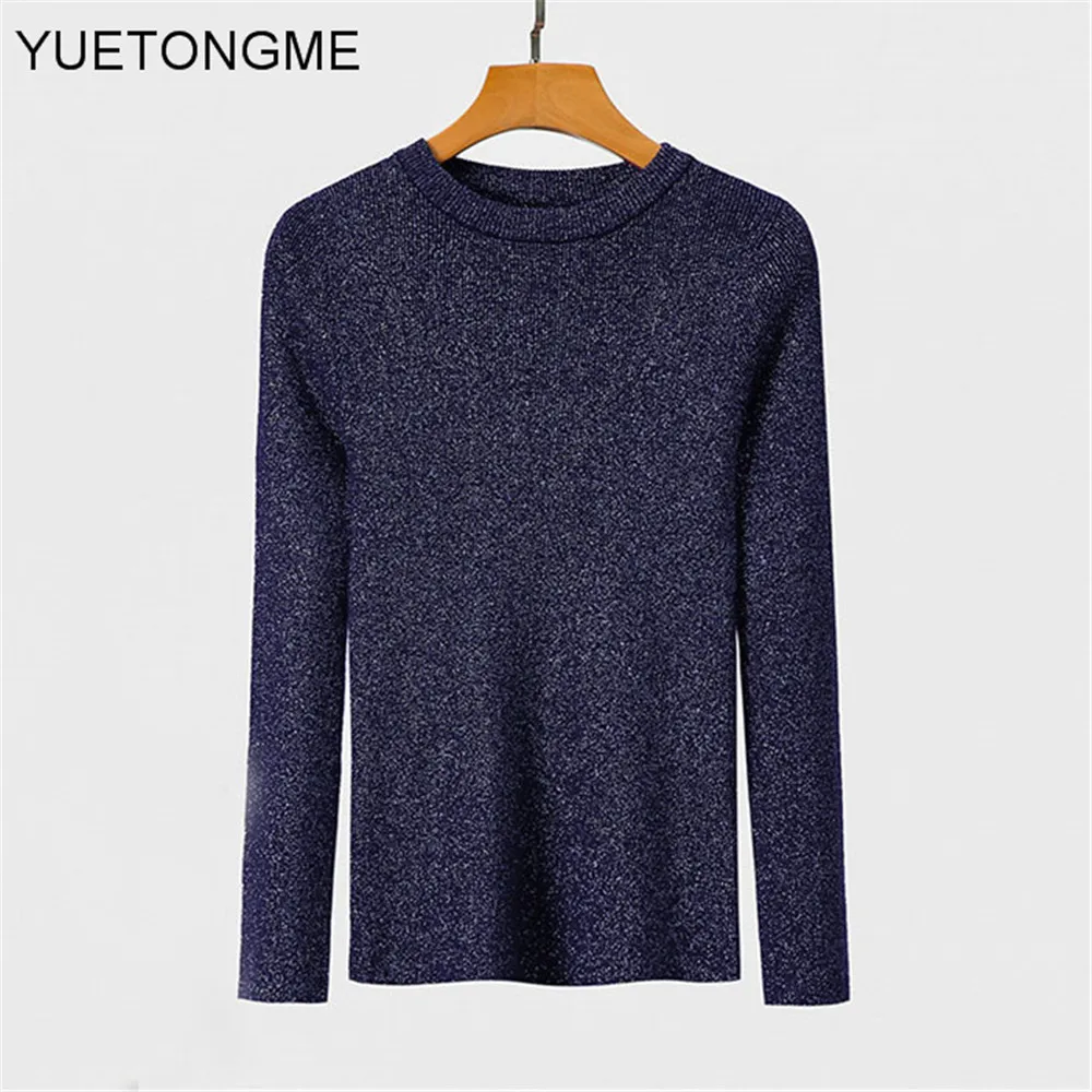 Женский вязаный свитер с круглым вырезом повседневный мягкий джемпер воротником