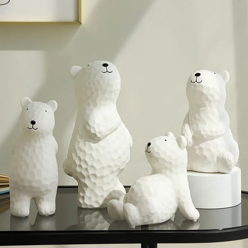 Аксессуары для украшения дома керамические фигурки медведя миниатюрная модель