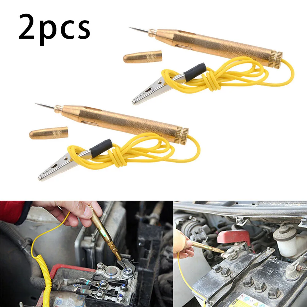 

2x Test Light Probe Pen Car Auto Circuit Fuse Gold Pencil DC 6V/12V/24V Comfort