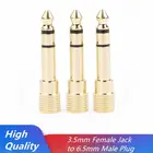 3,5 мм Женский до 6,5 мм стерео штекер с двумя штыревыми концам аудио разъем для наушников микрофон переходник аудио 6,5 до 3,5 адаптер