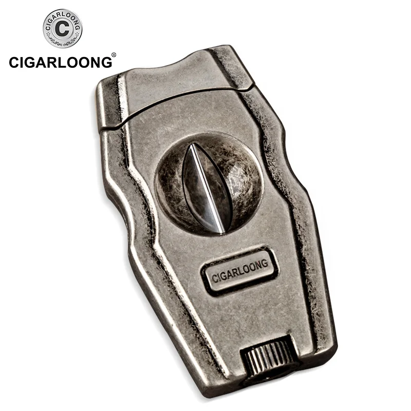 silver CIGARLOONG портативный металлический резак для сигар из нержавеющей стали Роскошные гаджеты шесть цветов на выбор V сигары резак CL-JV001 - Цвет: silver