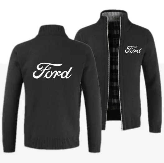 Лидер продаж осенне-зимняя мужская куртка с логотипом Ford приталенная на молнии