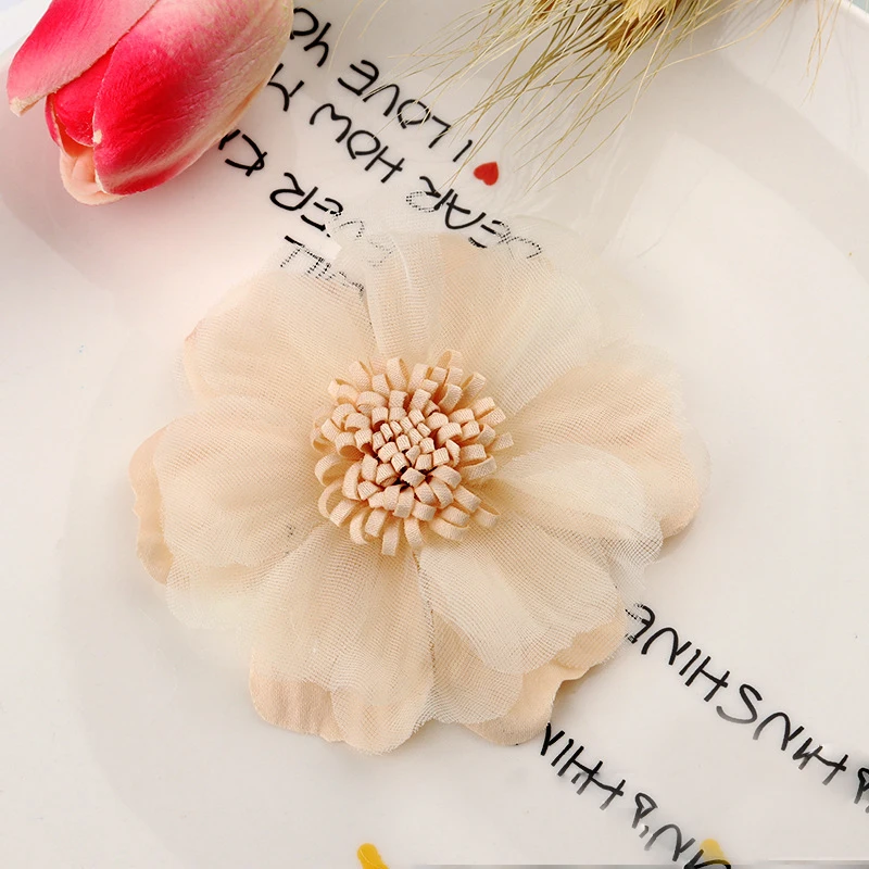 10 5PCS /33 Colors Mini Chiffon Fabric Flower For Wedding Invitation Artificial Flowers For Dress Decoration - Цвет: 10