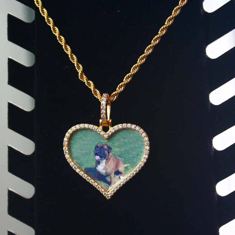 Personalized Custom Photo Medallions Necklace & Pendant Cubic Zircon Hip hop Jewelry Dog Tag Necklace for Men Women