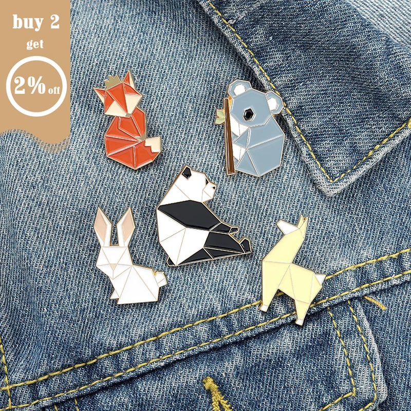 Эмалированные Броши для женщин в стиле Панда коала лиса кролик животные
