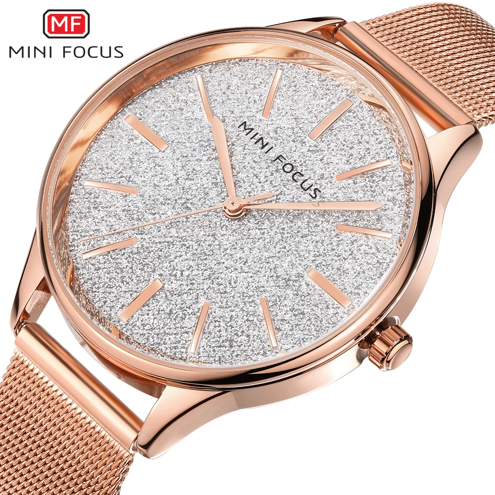 

MINI FOCUS Reloj De Mujer Temperament Watches Women Japanese Movement Waterproof Metal Mesh Belt Chronography Watch Fashion