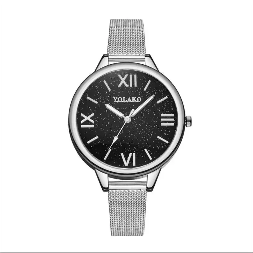 Женские роскошные часы с ремешком сеткой звездное небо римские цифры дамы