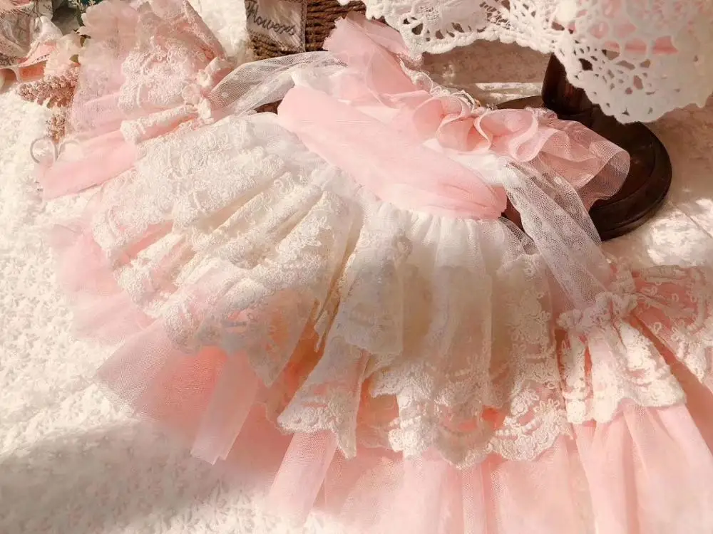 Весенне-летнее пасхальное Розовое Кружевное Сетчатое платье для маленьких
