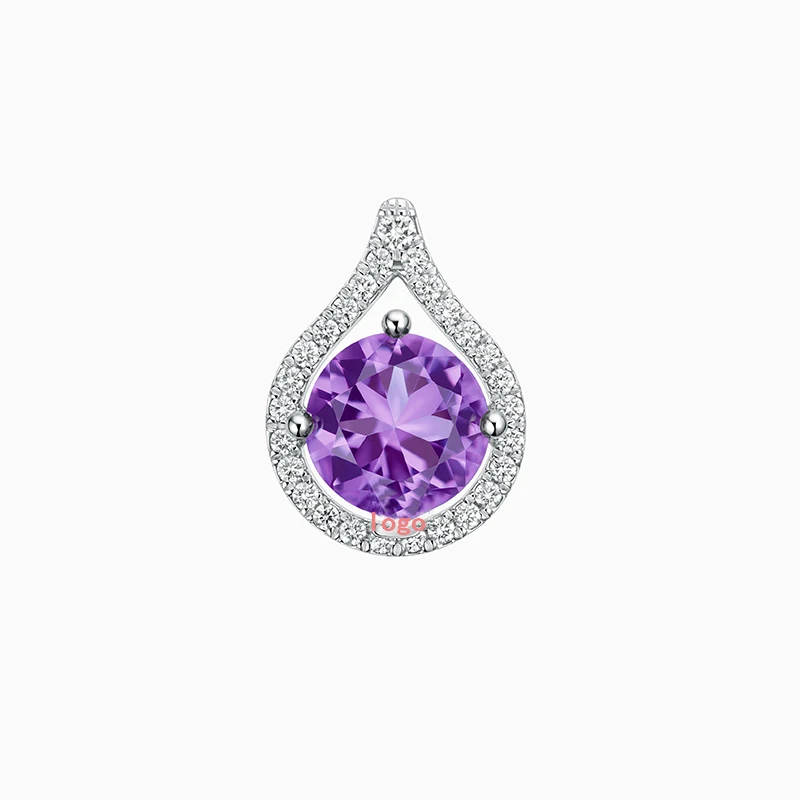 

Fashion SWA New Pure Love Amethyst Pendant Necklace Element SWA Paw Shape Amethyst Crystal Female Jewelry Gift