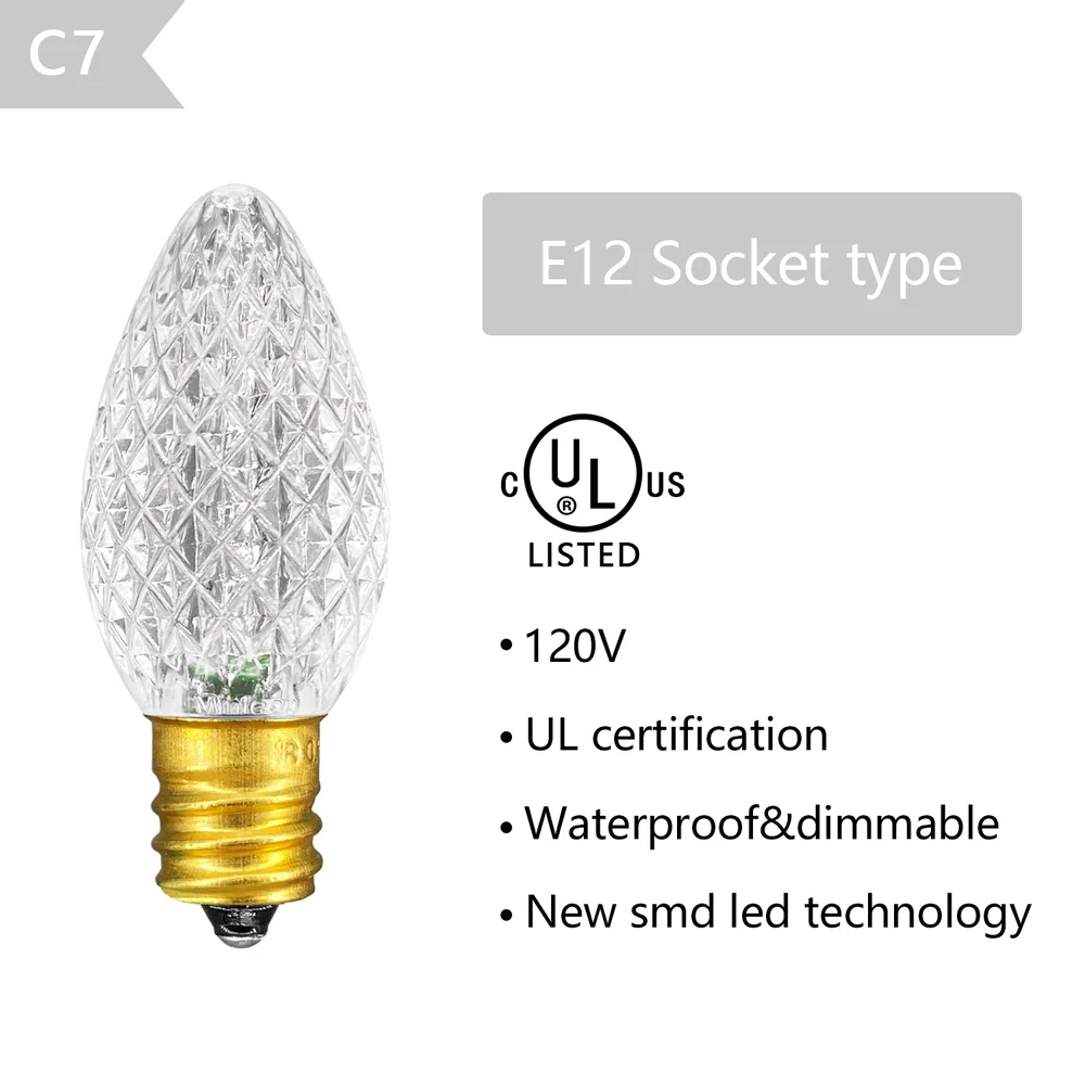 UL Listed коробки 25 C7 светодиодный Замена лампы 2 SMD СВЕТОДИОДНЫЙ s в каждом