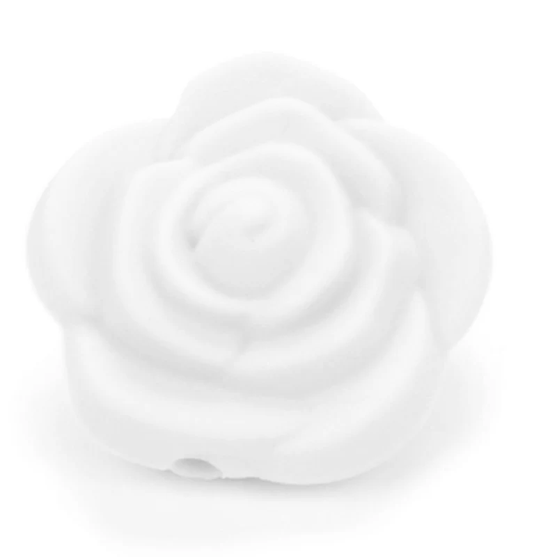 snow LOFCA, 50 шт в наборе, двойной уход за кожей лица силиконовые в форме цветка бусины Роза прорезывания зубов очаровательный Прорезыватель для зубов, жевательная резиновая горячая Распродажа Цепочки и ожерелья мягкая жевательная игрушка в подарок - Цвет: snow