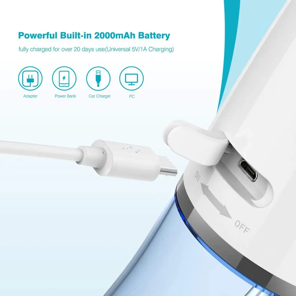 

Oral Irrigator USB Rechargeable Water Flosser OLED Display Portable Dental Water Jet 300ML Water Tank Waterproof Teeth Cleaner