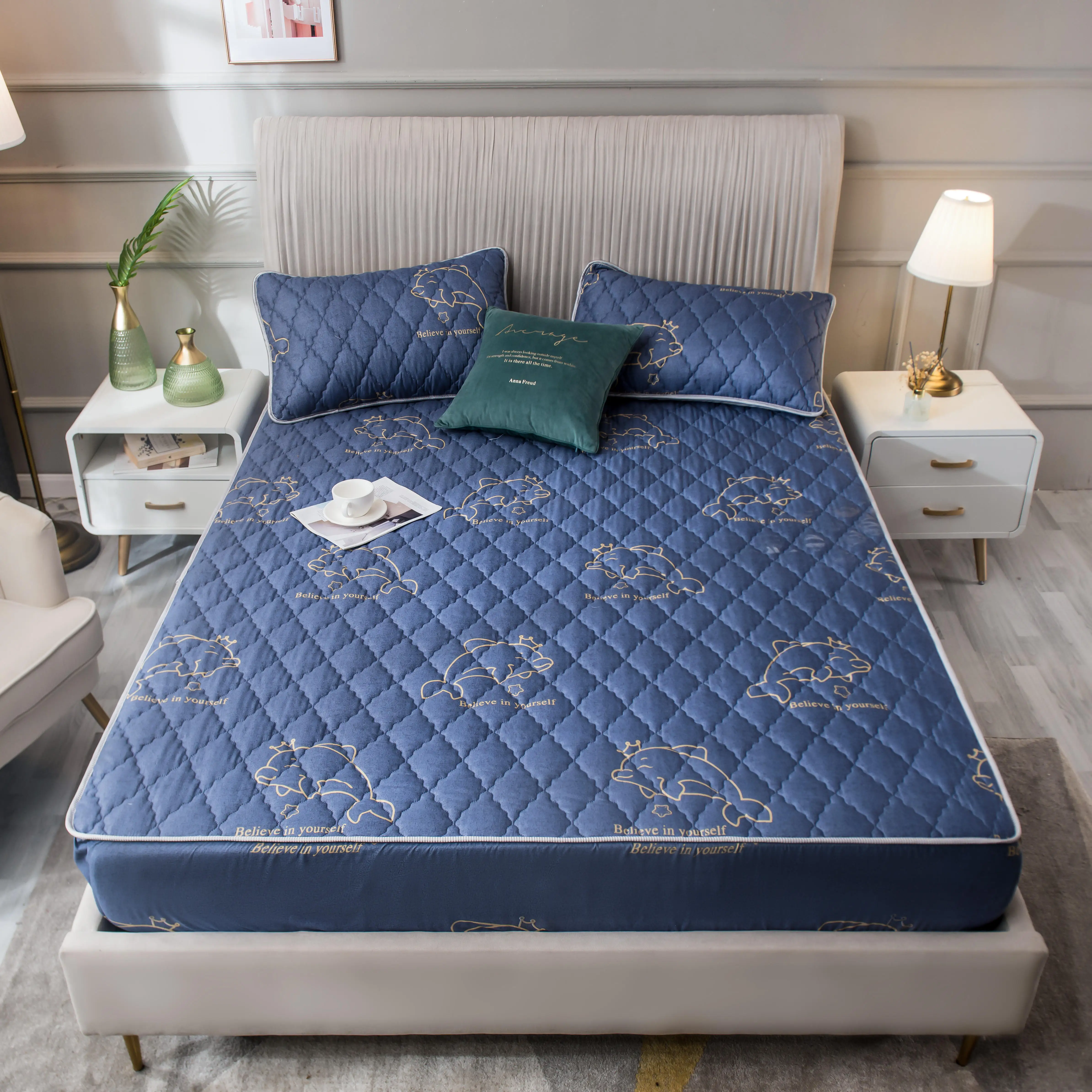 Waterproof Mattress Protector Quilted Cover King Queen Bed Fitted Sheet Anti-Bacteria Topper Pad | Дом и сад