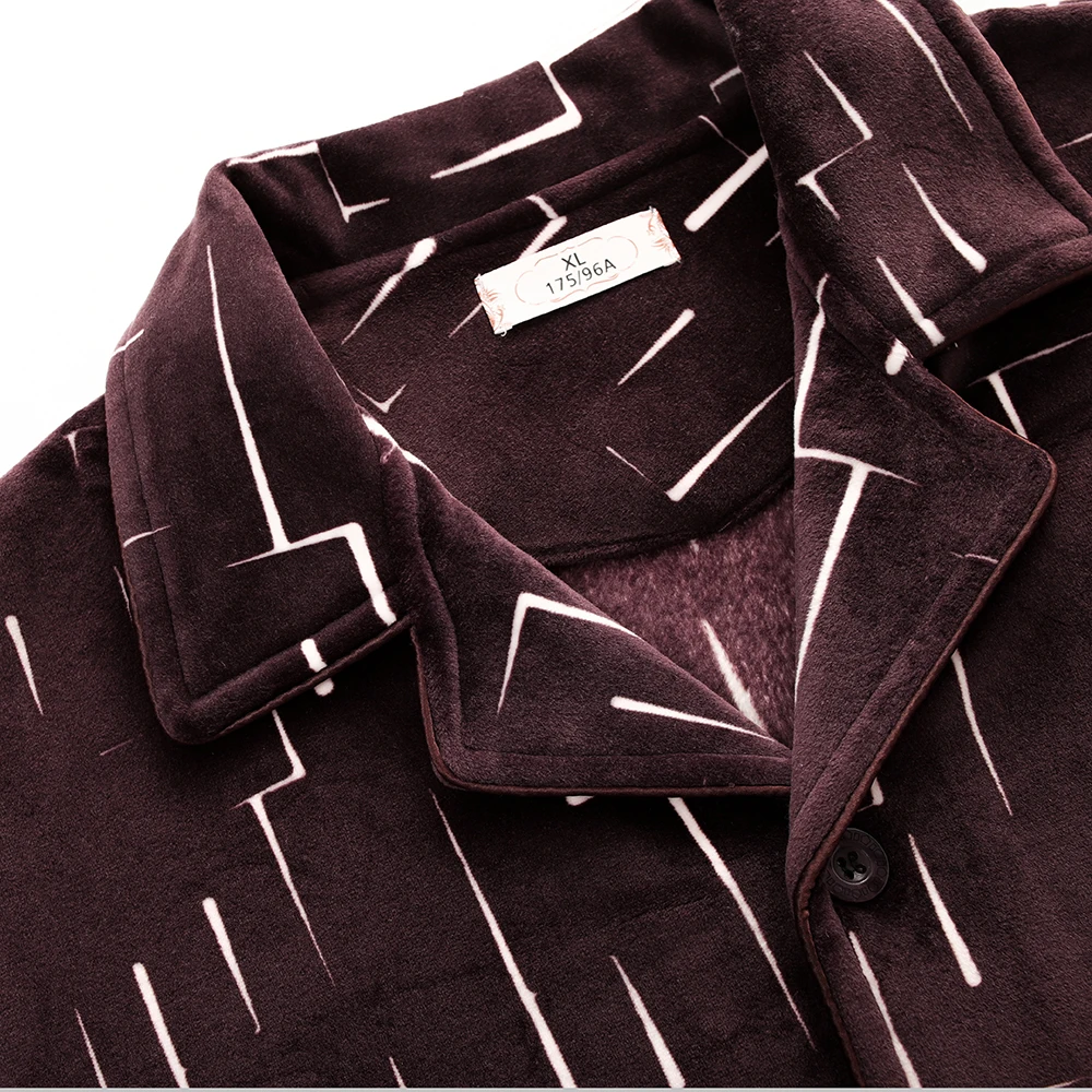 Men Pajama Sets Flannel Male Long Sleeve For Man Autumn Winter Velvet Sleepwear Suit Pijama Casual Homewear Nightwear M-XXXL