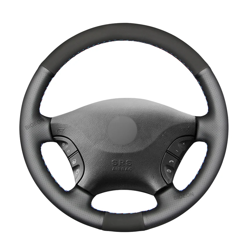 

Hand-stitched Black PU Artificial Leather Car Steering Wheel Cover for Mercedes Benz W639 Viano Vito Volkswagen VW Crafter