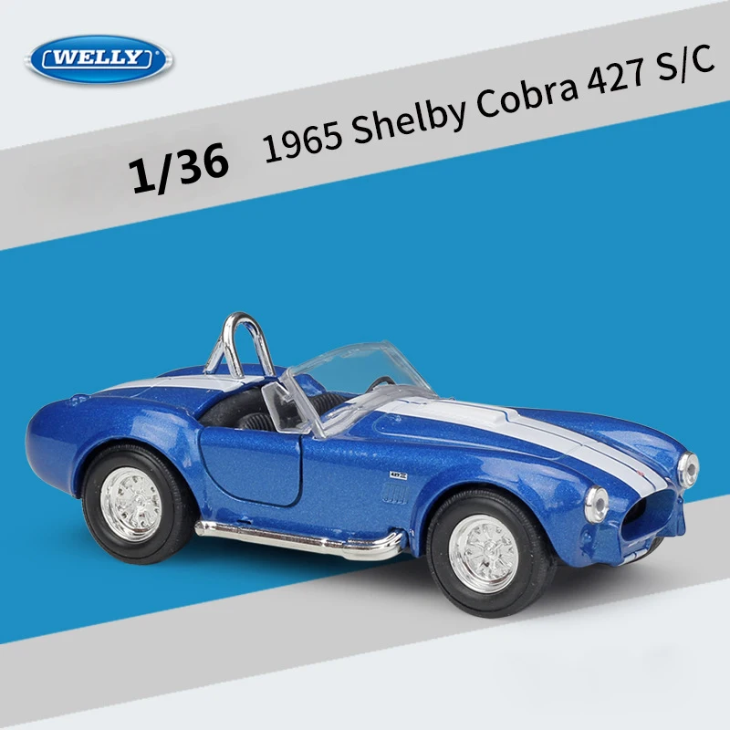 

WELLY, литая модель автомобиля 1:36, классический автомобиль 1965, модель Шелби Кобра 427 S-C, автомобиль из металлического сплава, игрушечный автомобиль для детей, подарки