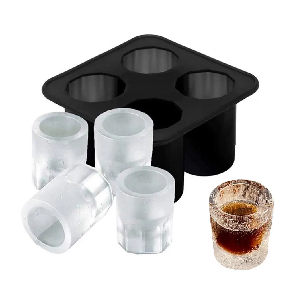 Силиконовая форма для льда Стекло чайник большой формы 4 полости лотки Виски Бар