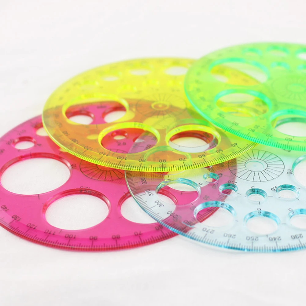 Канцелярские принадлежности 360 градусов круглая линейка офисная школа чертежная