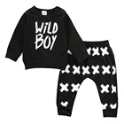 Футболка Emmababy для новорожденных мальчиков, хлопковый свитер, длинные штаны, леггинсы, комплект одежды из 2 предметов