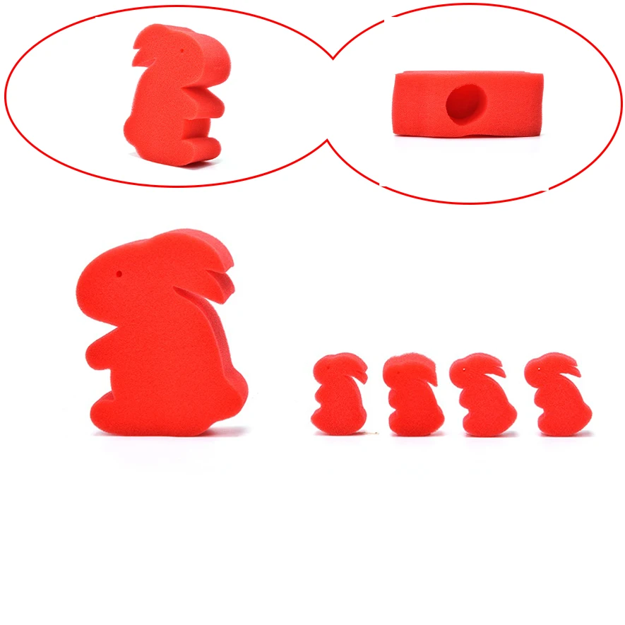 

5 Pcs/Set Wholesale Red Magic Sponge Rabbit Close-up Magics Toy children Education Toys