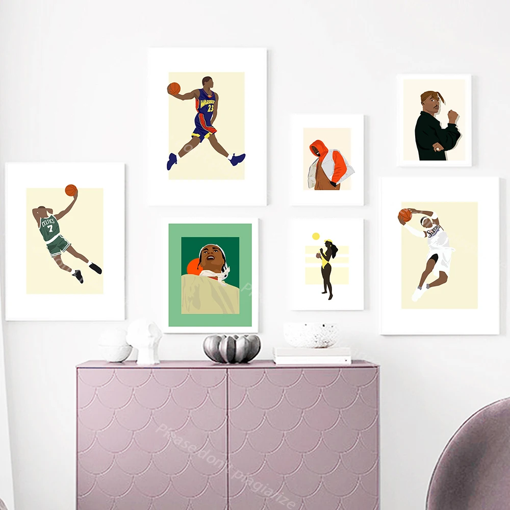 

Абстрактная фигурка холст печать хип-хоп рэпер певец звезда постер баскетбольный плеер настенная живопись для дома RoomBar Декор