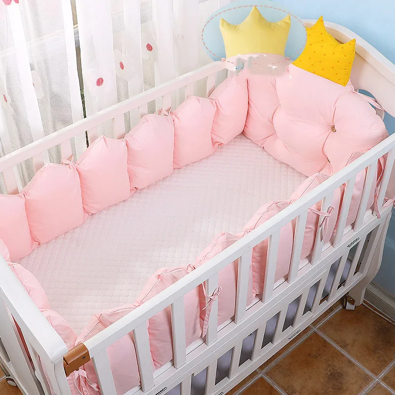 

The Crown Print Baby Bed Bumper Set 4 Pcs ,Kid's Crib Around Cushion ,Newborns Cot Protector Pillows