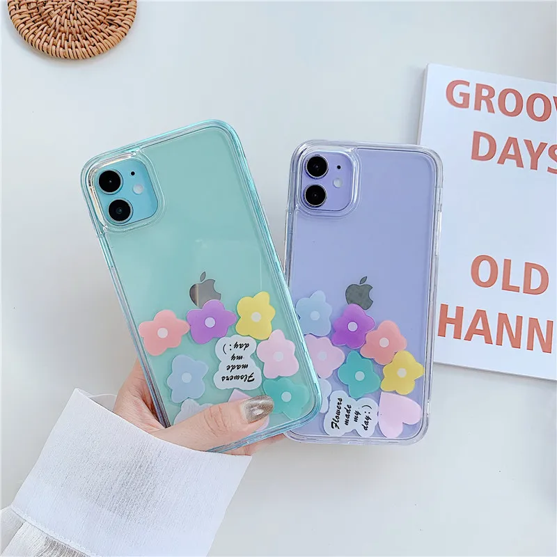 

INS Hot Float Korean Style HyunA Flower Shockproof Phone Cases For Apple Iphone 7 8 Plus X XR XS 11 Pro Max SE 2020 Back Cover