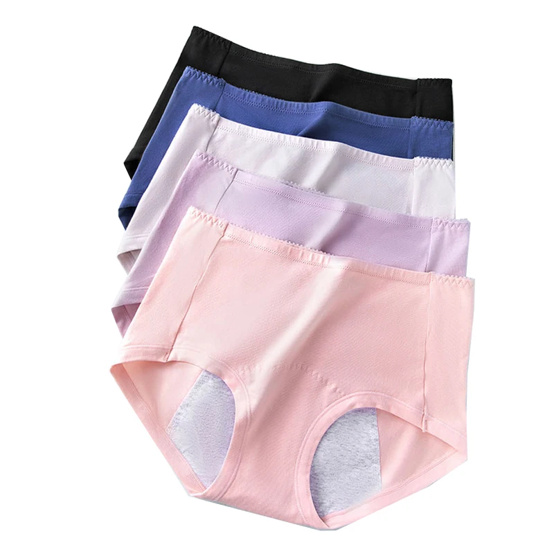 High Waist 5Pcs Leak Proof Menstrual Panties Women Cotton Widen Physiological Female Period Pants Underwear Briefs Dropshipping