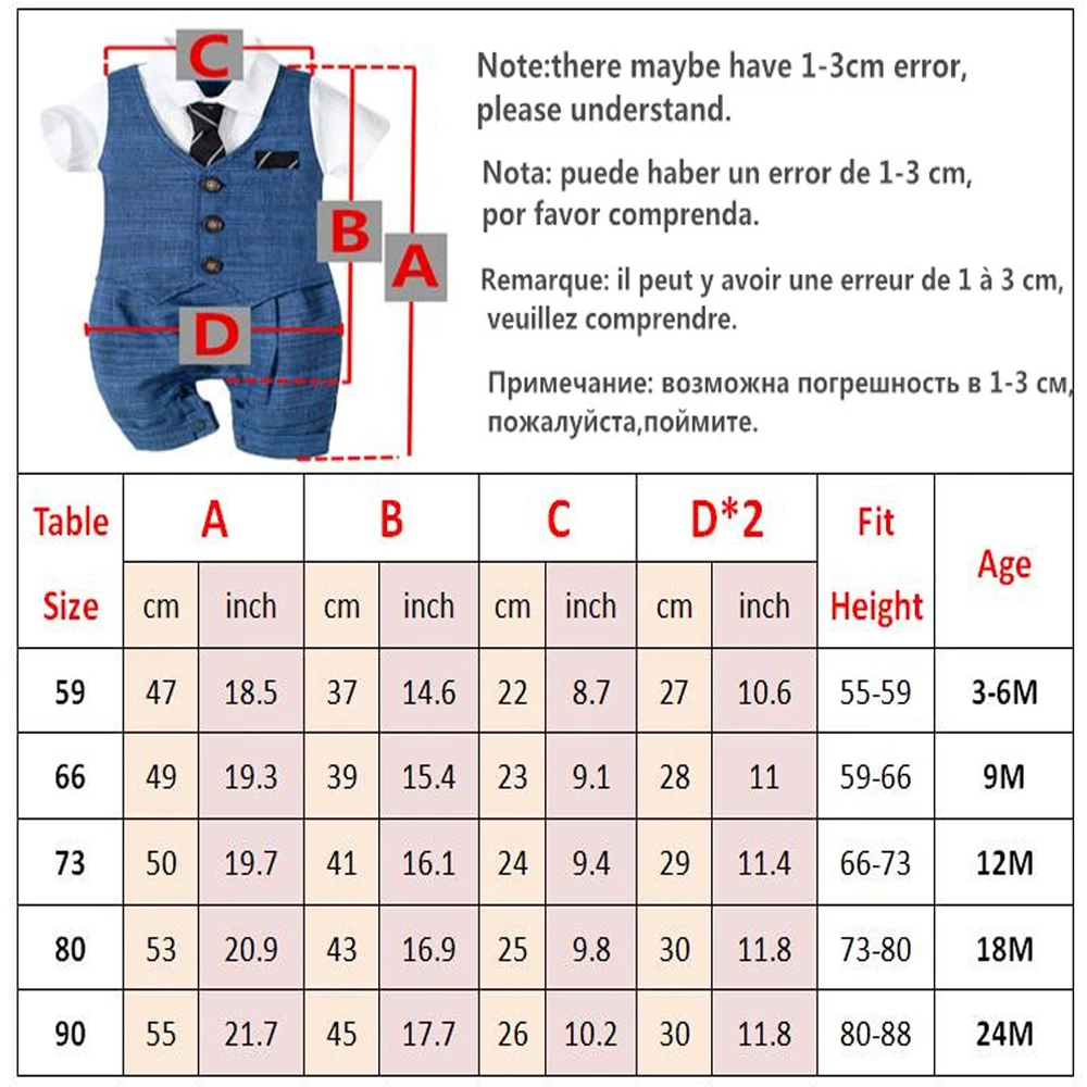 

Summer Baby Romper Suit Newborn Boys Formal Clothing Cotton Children Hat + Jumpsuit + Shoes + Socks 4 Pieces Outfit Blue Costume