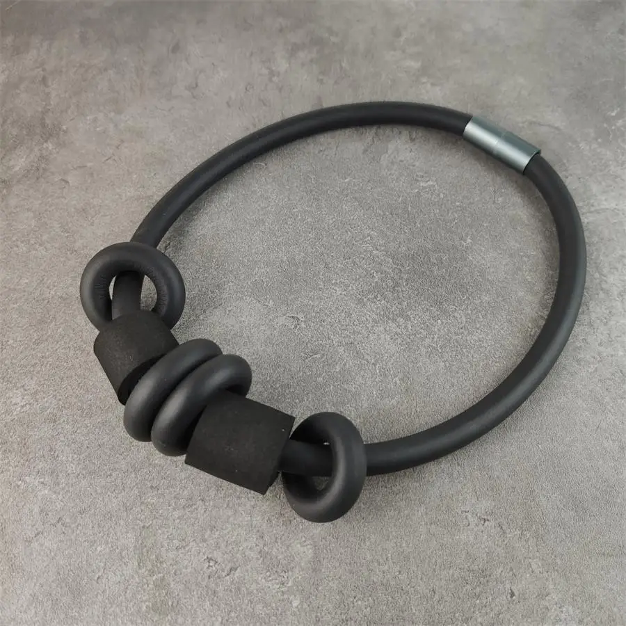 Черная веревка ювелирные изделия ручной работы ожерелье с подвеской для женщин